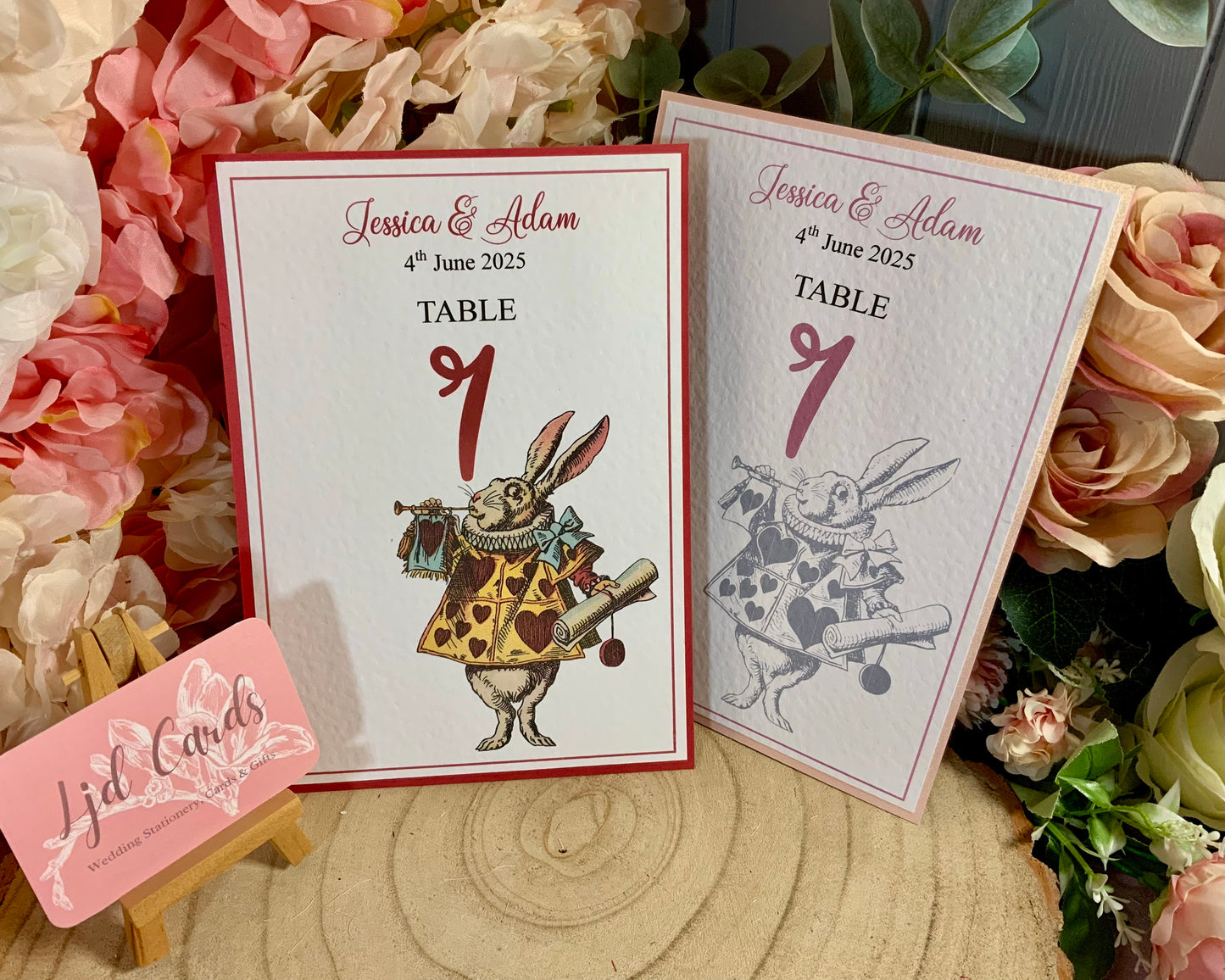 Alice in Wonderland Wedding Guest Table Names & Numbers - fully personalised