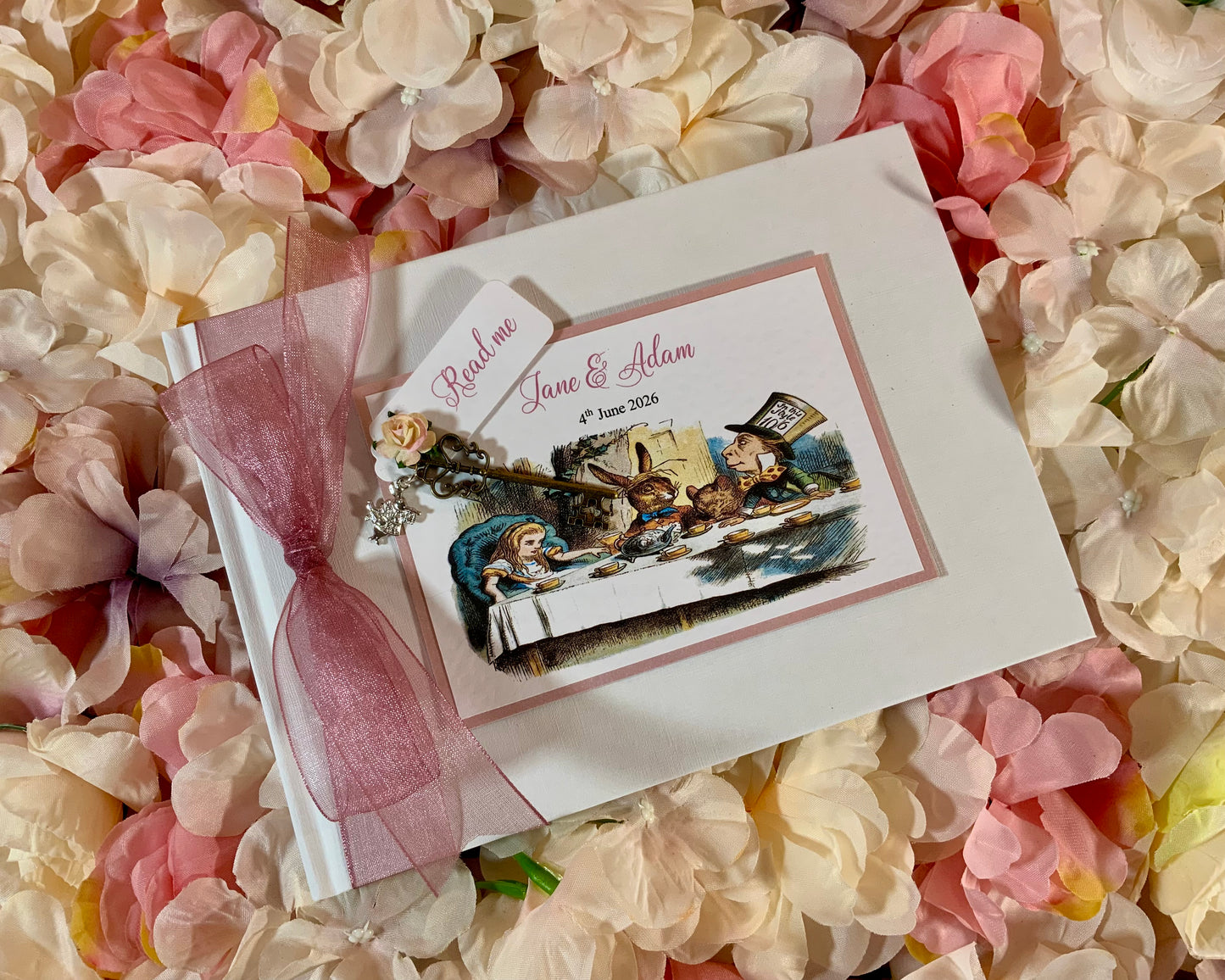 Alice in Wonderland Wedding Guest Book with gift box