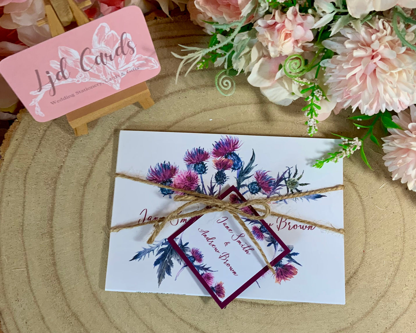 Scottish Thistle Concertina Wedding Invitations