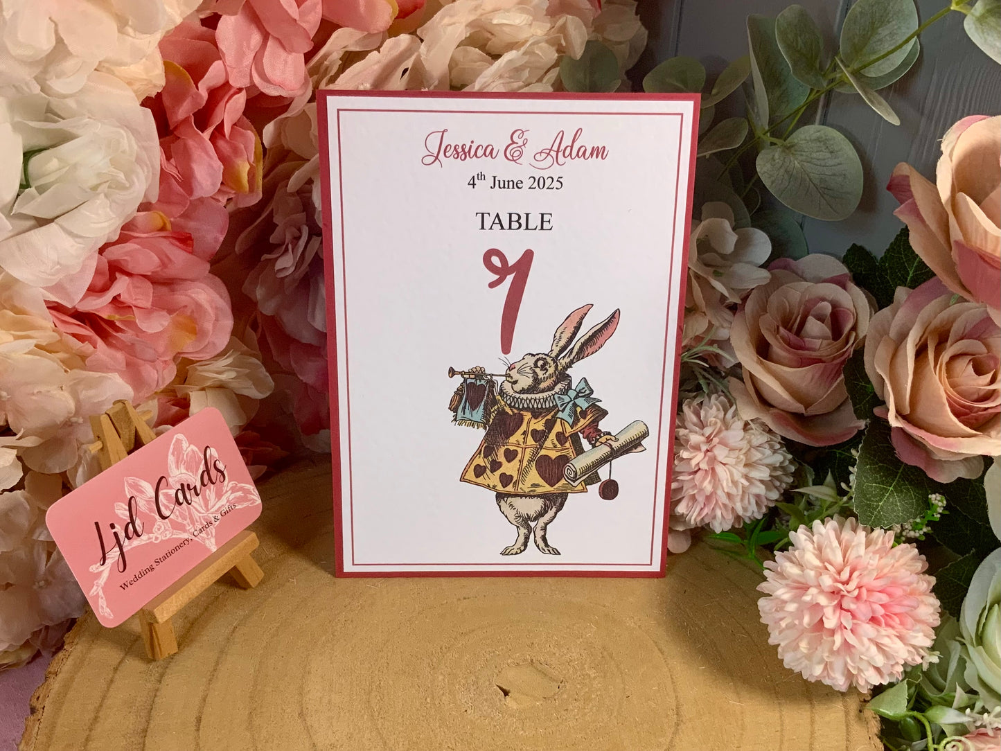 Alice in Wonderland Wedding Guest Table Names & Numbers - fully personalised