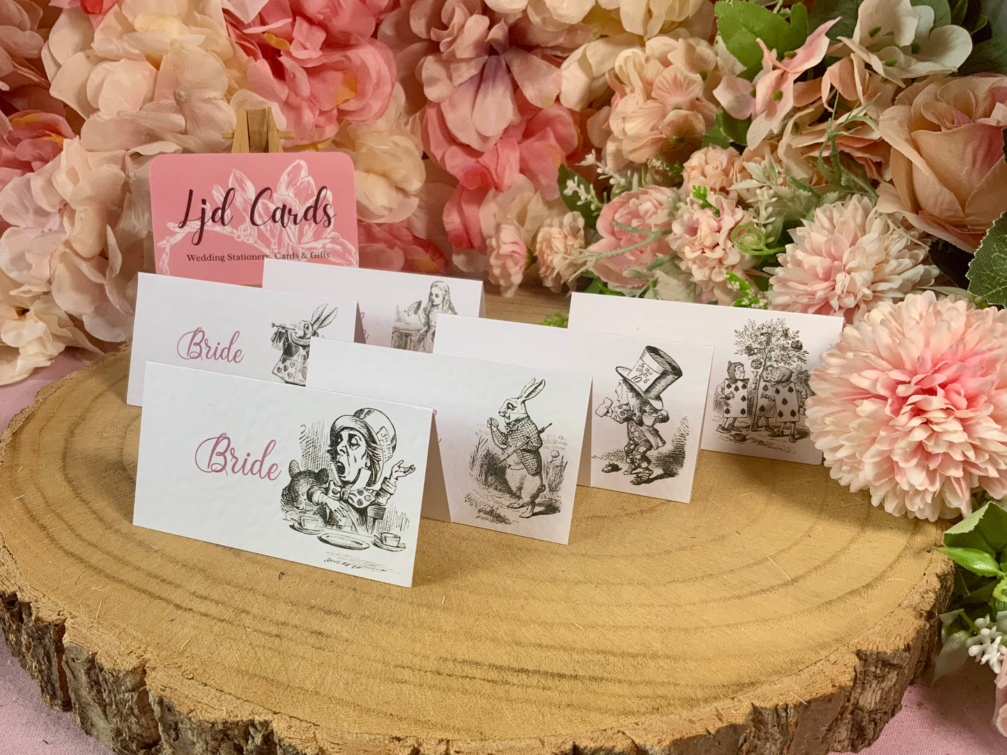 Alice in Wonderland Personalised Wedding Place cards