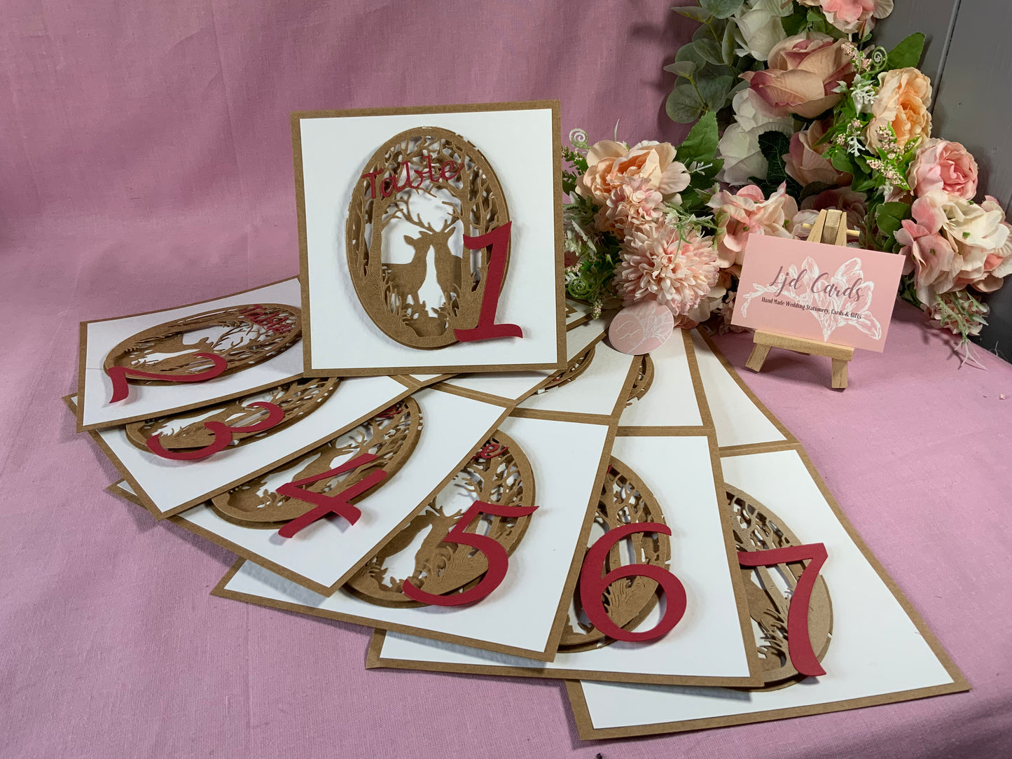 Woodland Stag Wedding Guest Table Names & Numbers - fully personalised