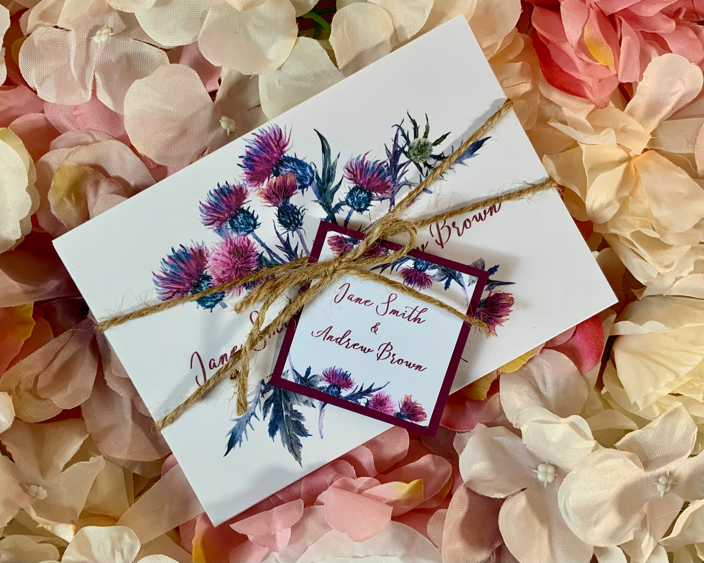 Scottish Thistle Concertina Wedding Invitations