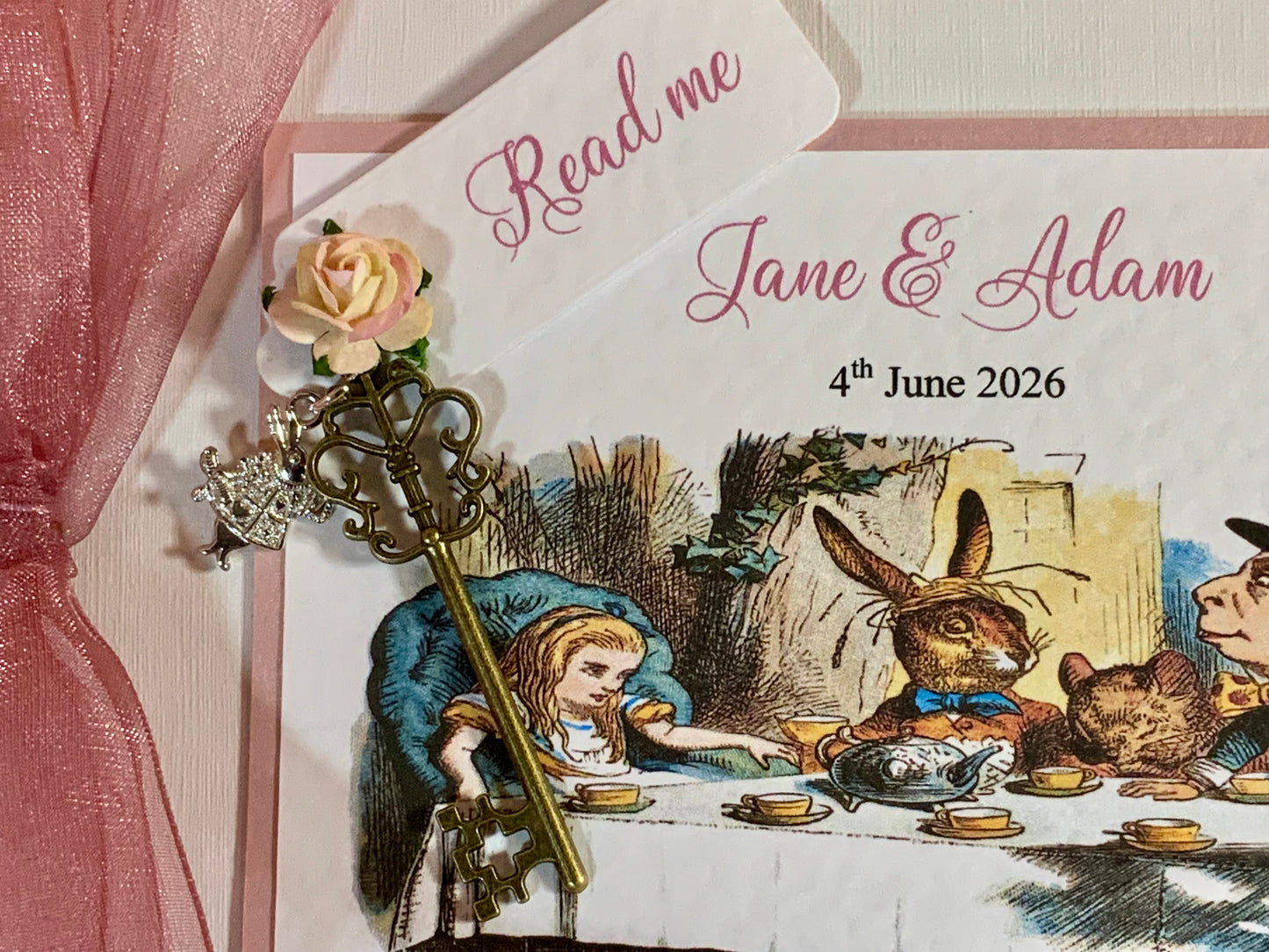 Alice in Wonderland Wedding Guest Book with gift box