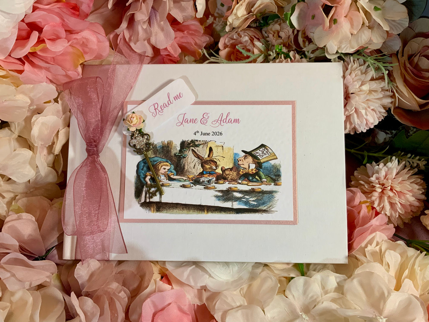 Alice in Wonderland Wedding Guest Book with gift box