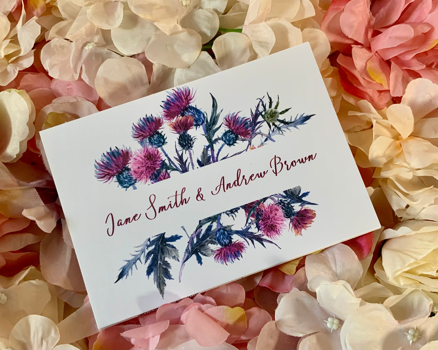 Scottish Thistle Concertina Wedding Invitations