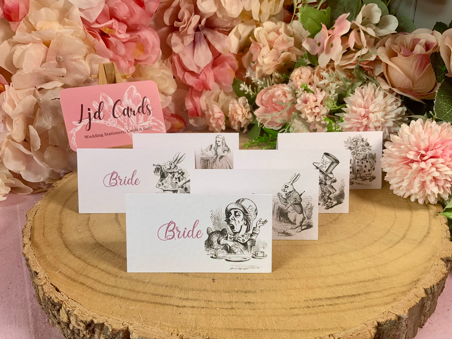 Alice in Wonderland Personalised Wedding Place cards