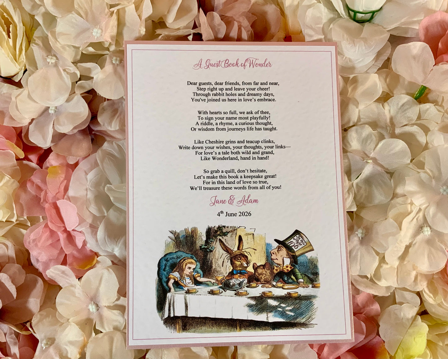 Alice in Wonderland Wedding Guest Book with gift box