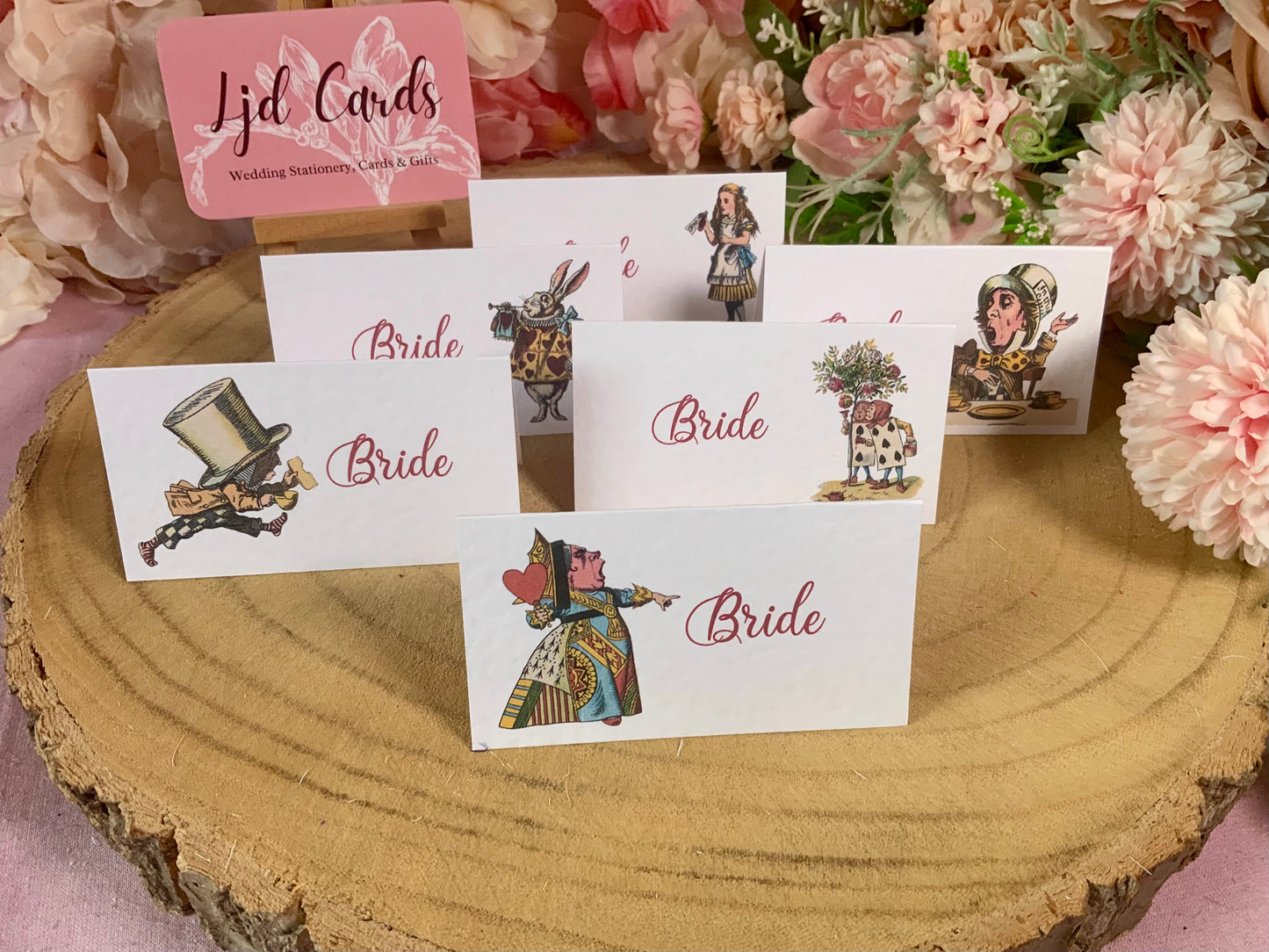 Alice in Wonderland Personalised Wedding Place cards