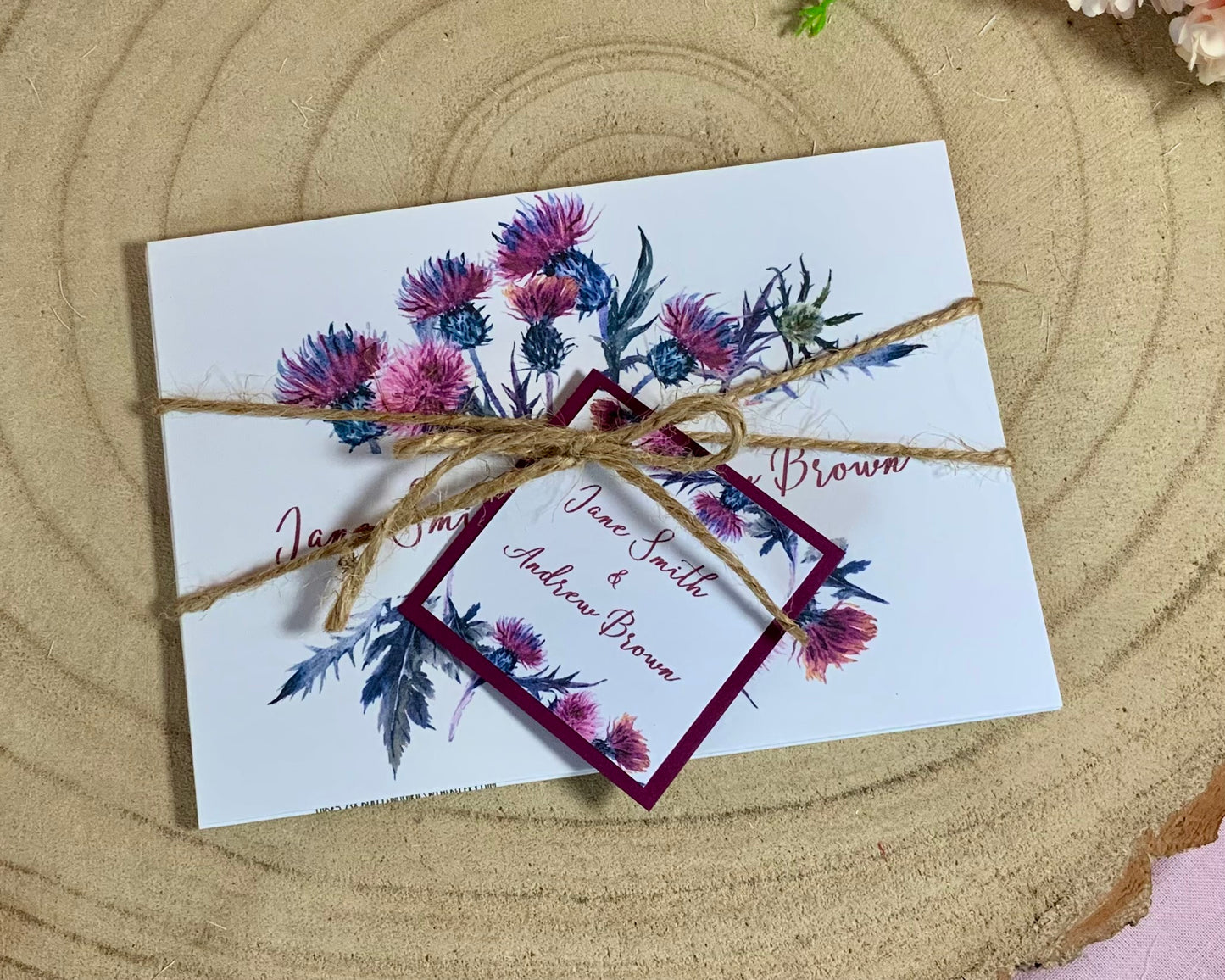 Scottish Thistle Concertina Wedding Invitations