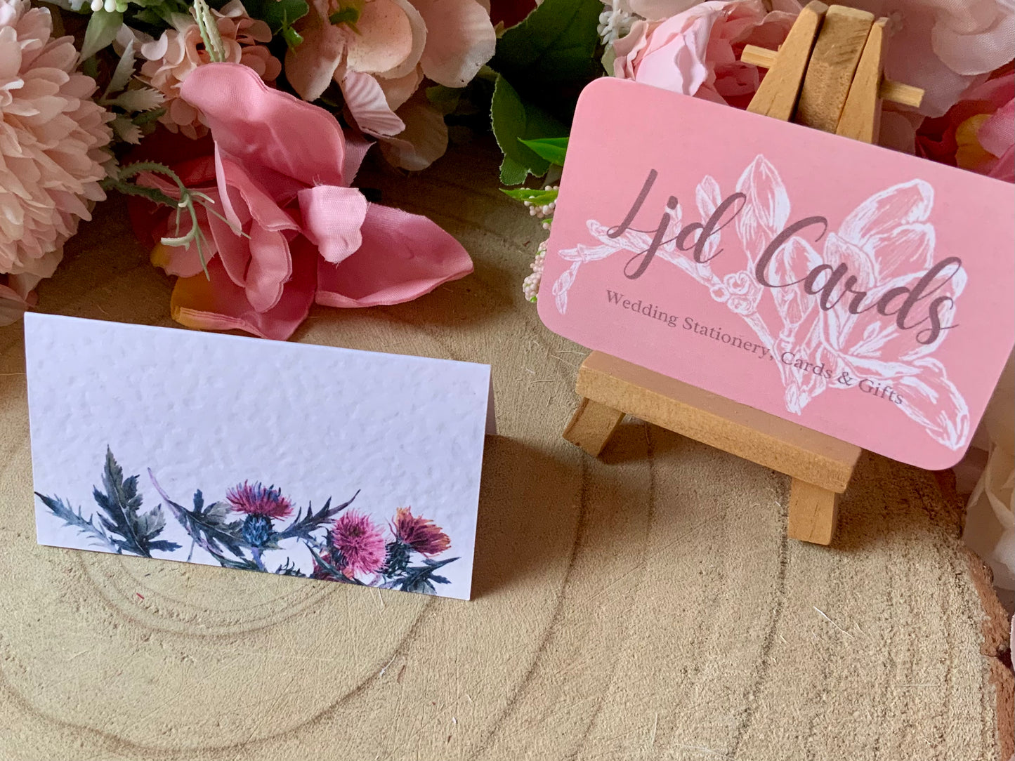 Scottish Thistle Wedding Guest Place cards - available blank or personalised