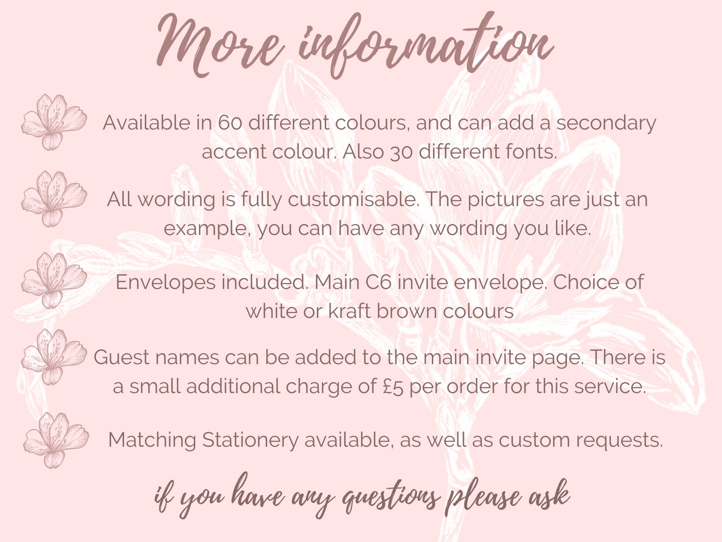 Alice in Wonderland Personalised Concertina Wedding Invitations ~ single or double sided