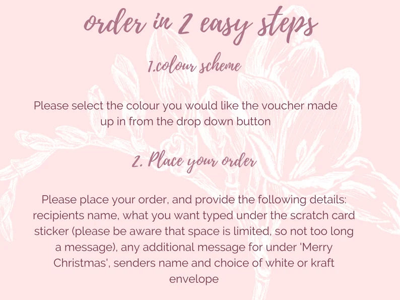 Personalised Foiled Christmas 'Snowflake' Scratch to reveal scratch card gift card ~ perfect for gifts you can't wrap up!