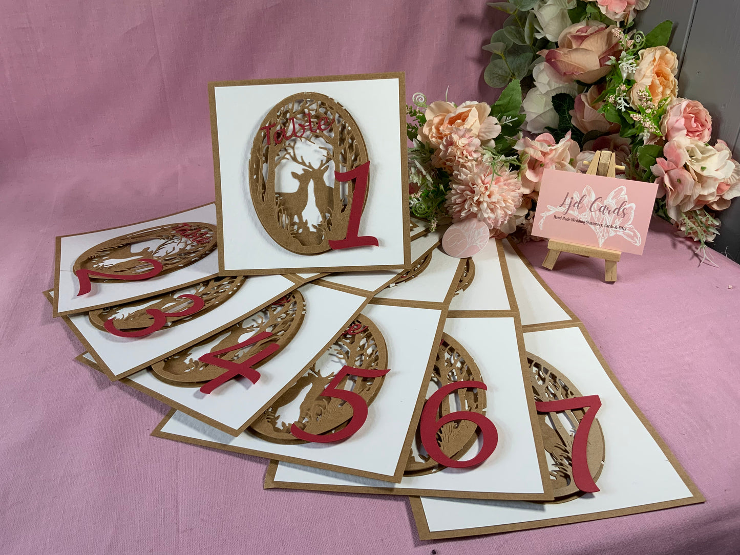 Woodland Stag Wedding Guest Table Names & Numbers - fully personalised