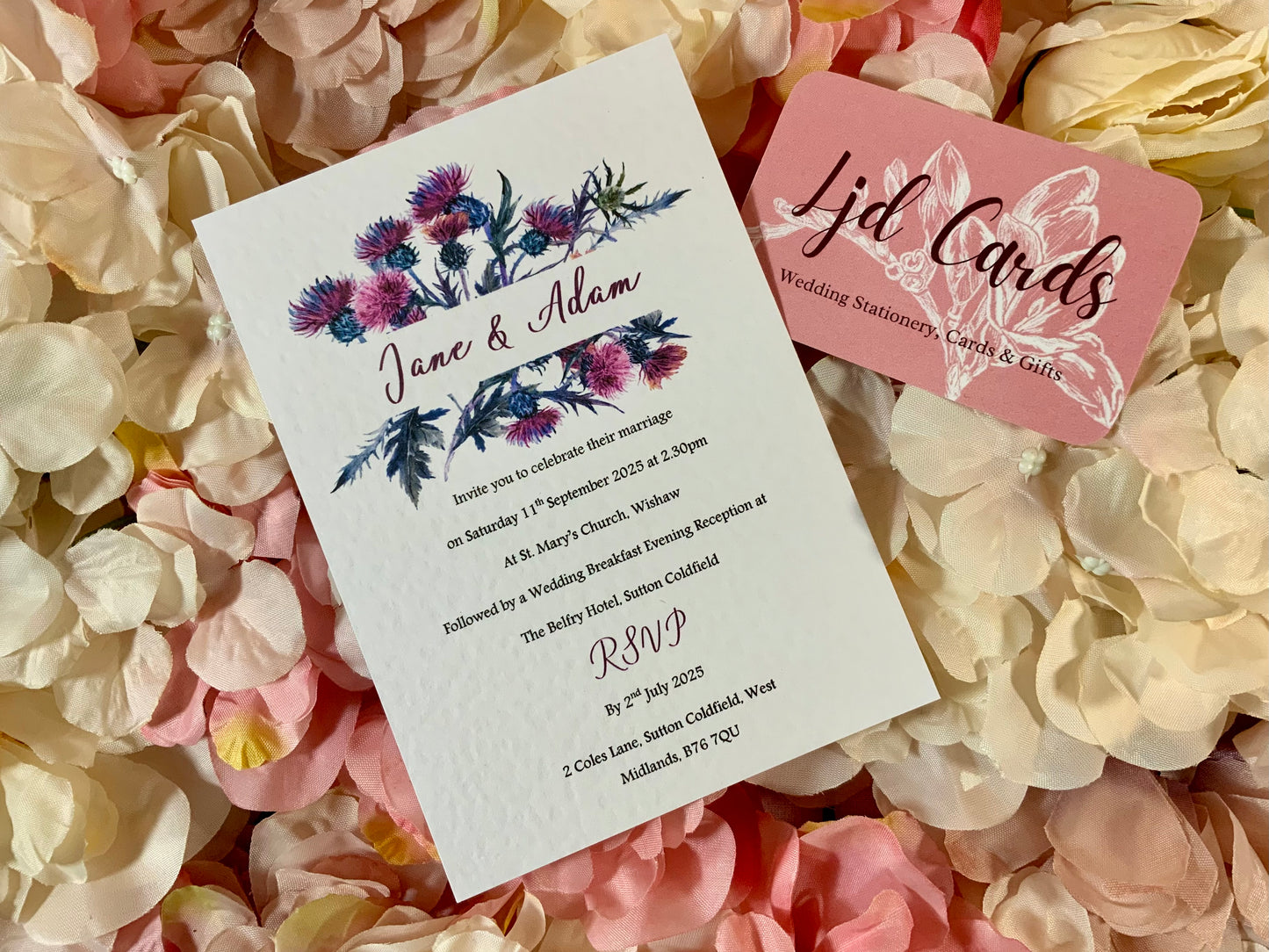 Scottish Thistle Wedding Invitations - budget friendly