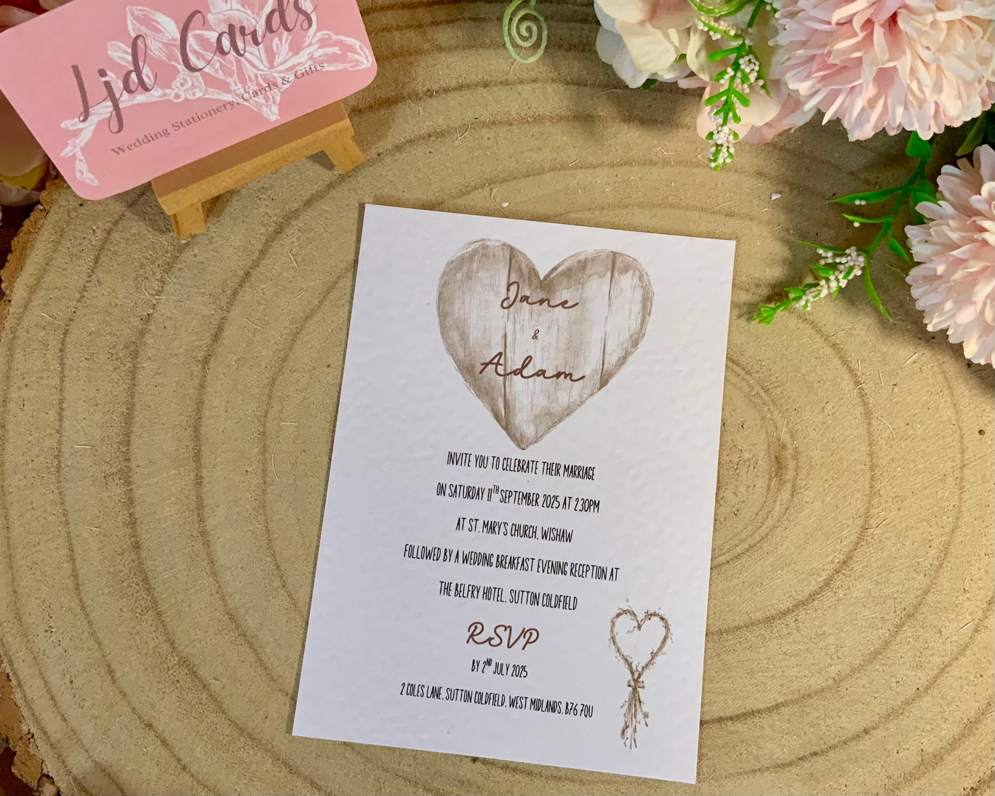 Rustic Romance Wedding Invitations - budget friendly