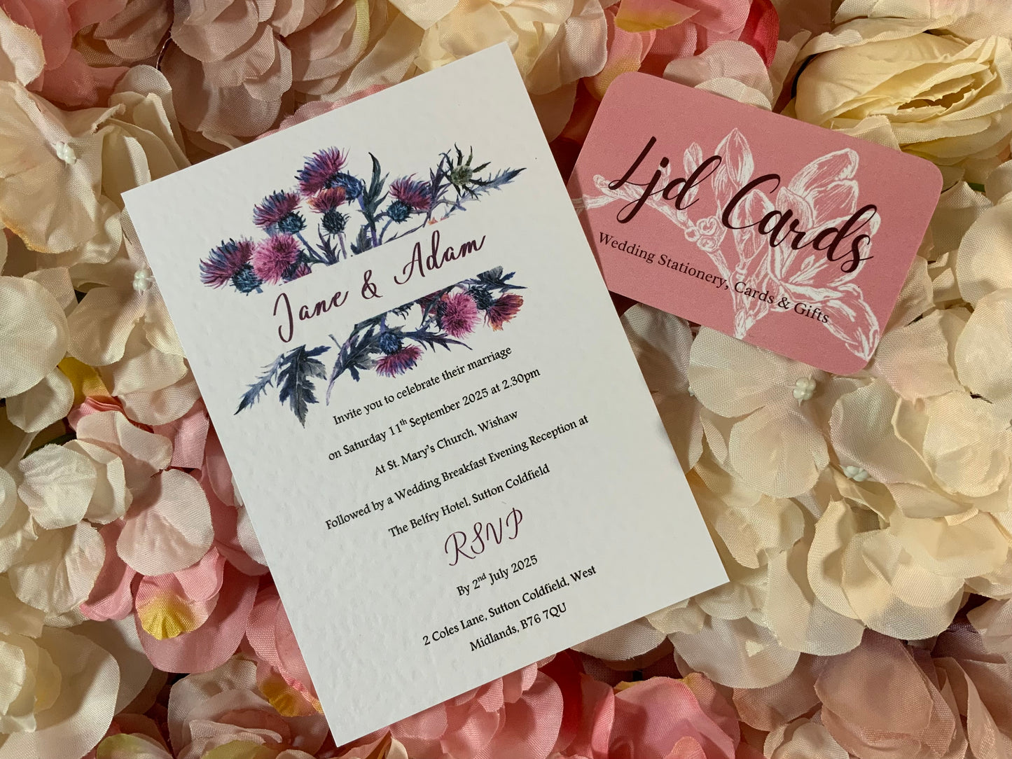 Scottish Thistle Wedding Invitations - budget friendly