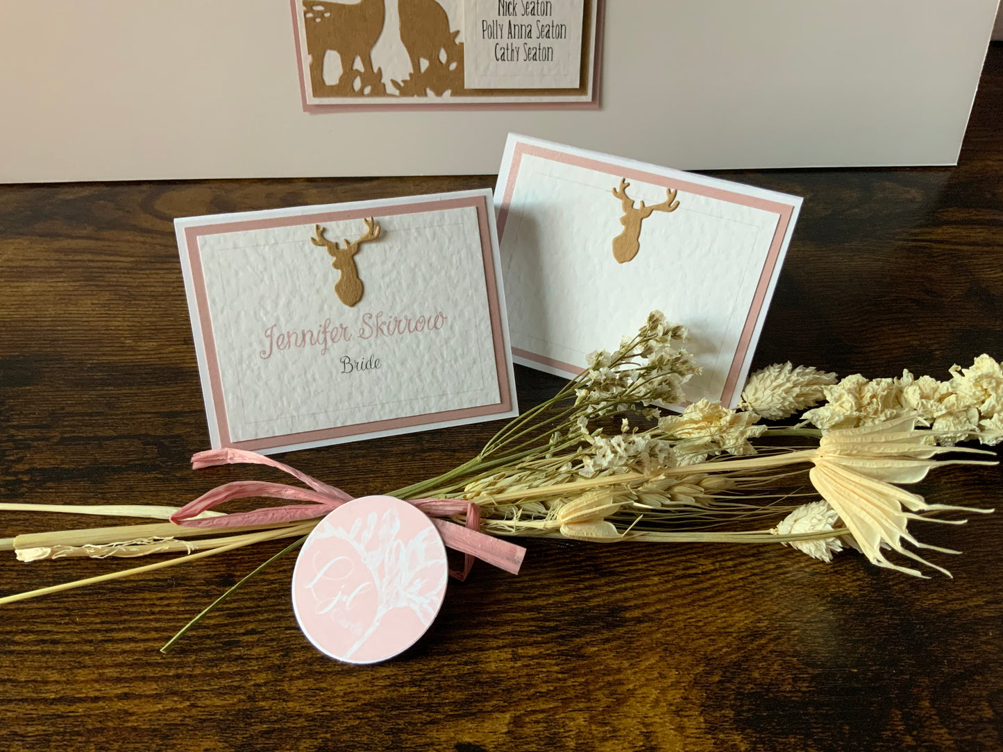 Woodland Stag Wedding Guest Place cards - available blank or personalised