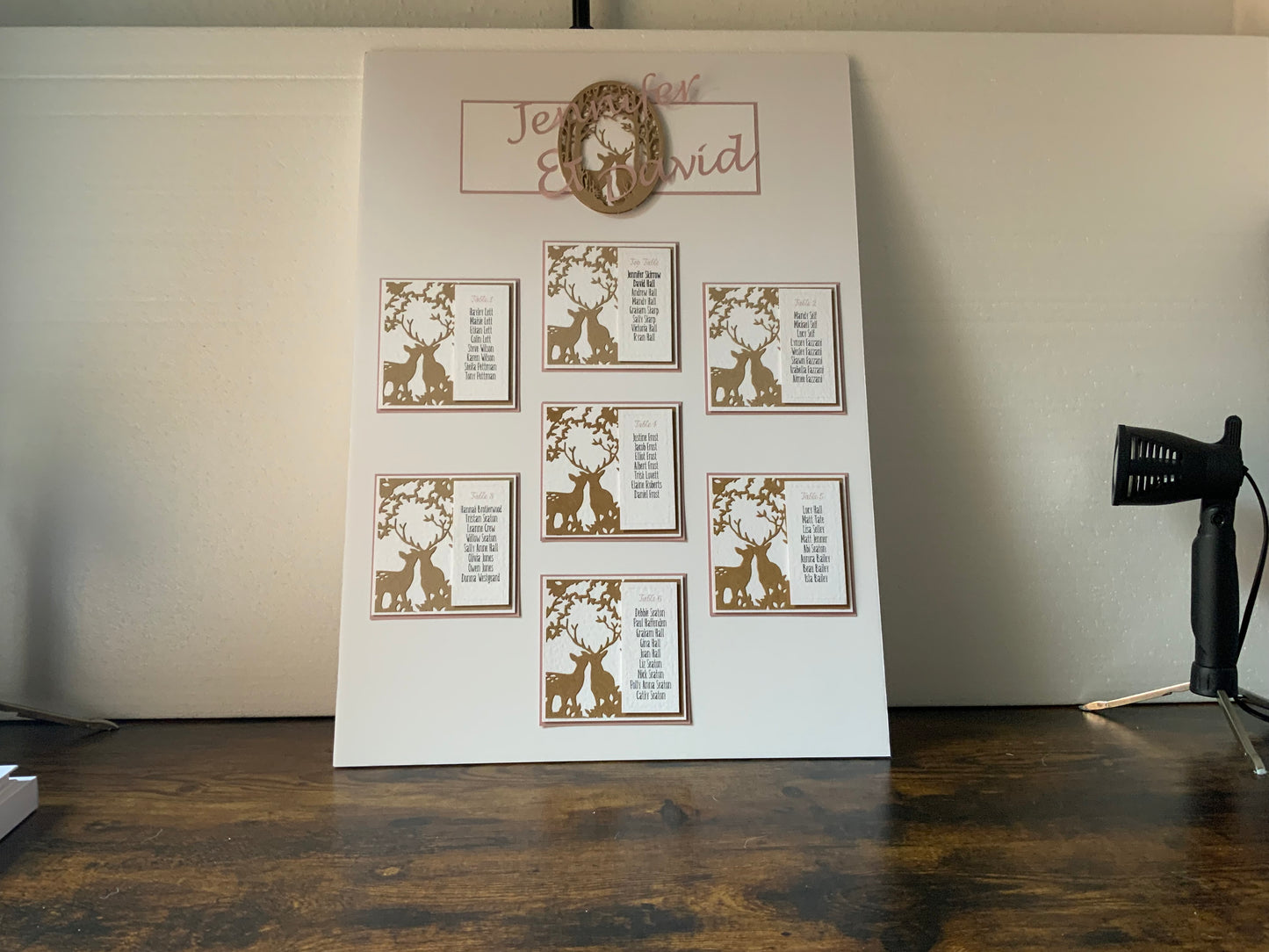 Woodland Stag Wedding Table Plan -available in A3 & A2 sizes