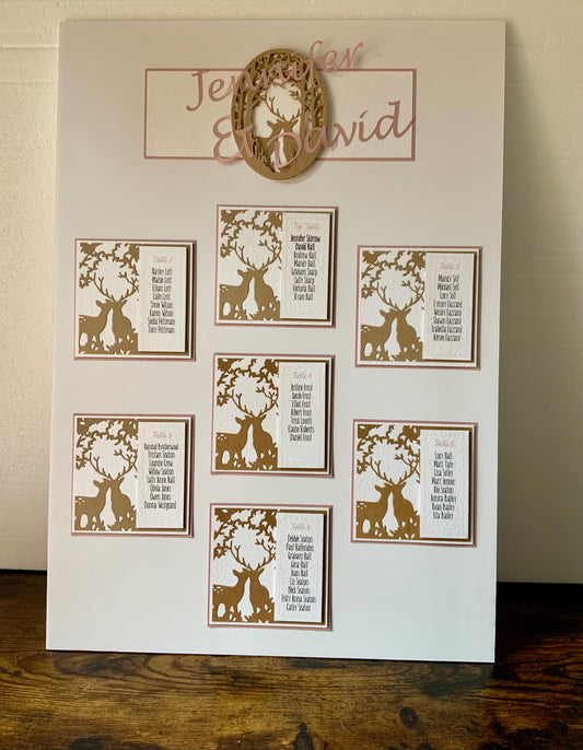 Woodland Stag Wedding Table Plan -available in A3 & A2 sizes