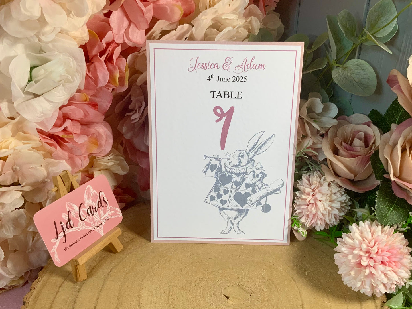 Alice in Wonderland Wedding Guest Table Names & Numbers - fully personalised