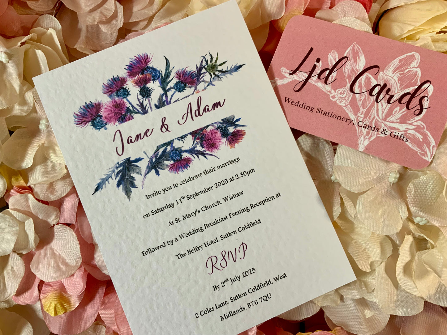 Scottish Thistle Wedding Invitations - budget friendly