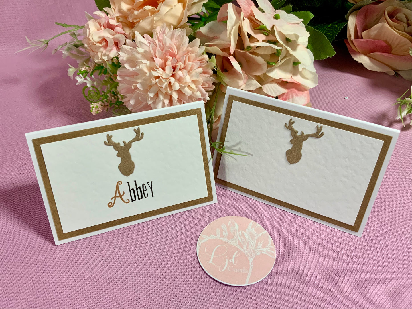 Woodland Stag Wedding Guest Place cards - available blank or personalised