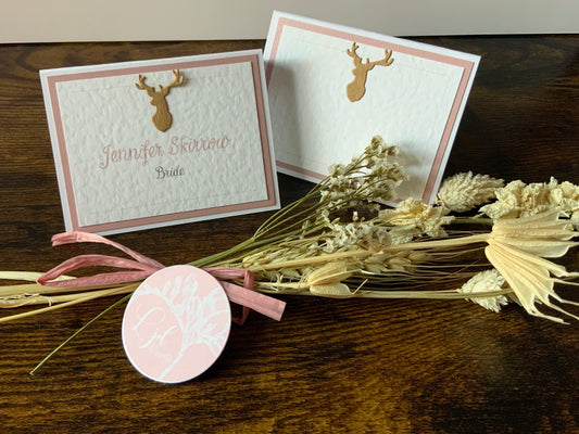 Woodland Stag Wedding Guest Place cards - available blank or personalised