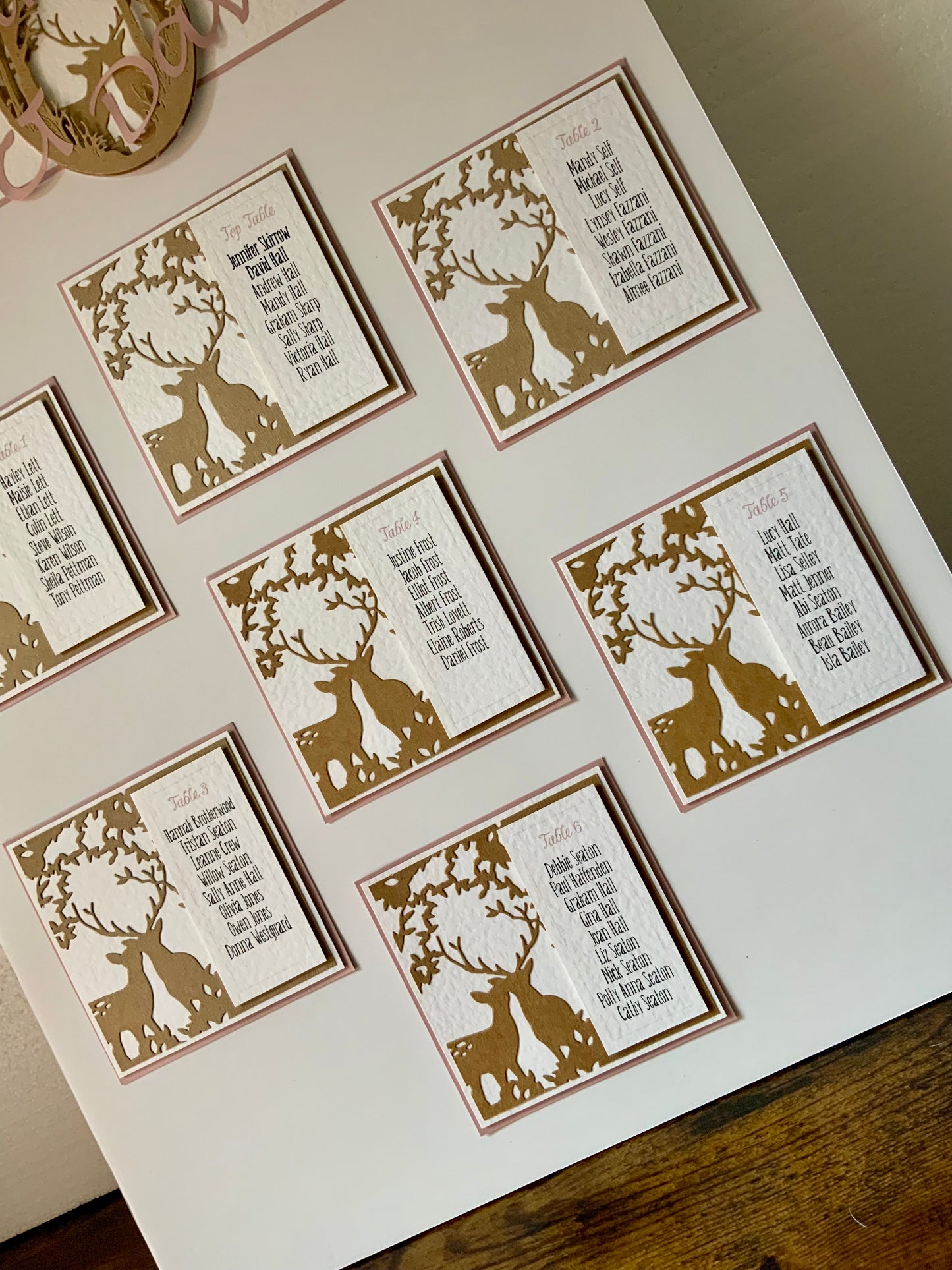 Woodland Stag Wedding Table Plan -available in A3 & A2 sizes