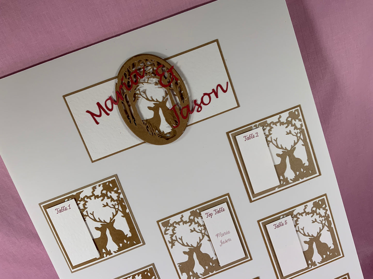 Woodland Stag Wedding Table Plan -available in A3 & A2 sizes