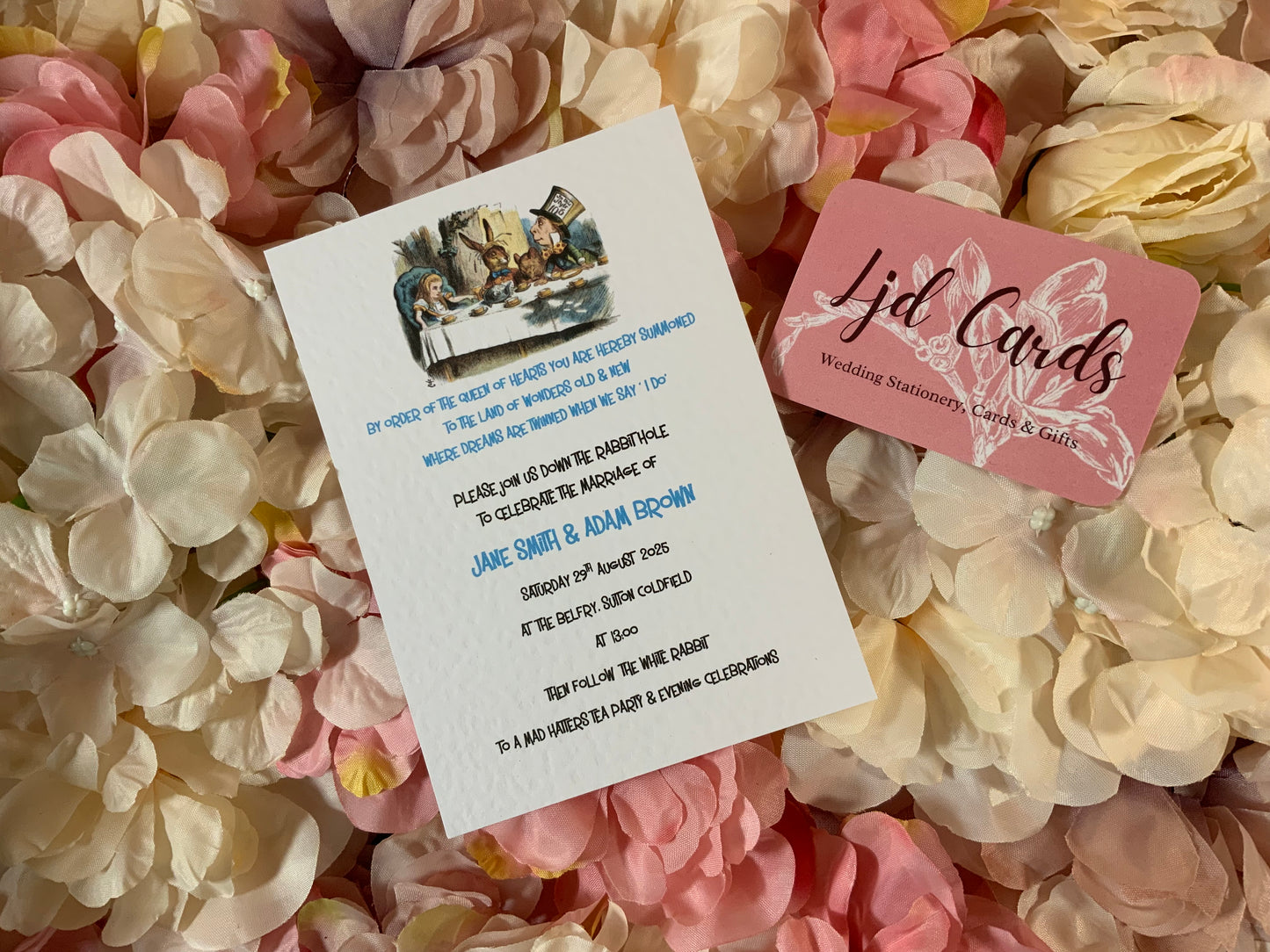 Alice in Wonderland ‘Mad Hatters Tea Party’ Wedding Invitation - budget friendly