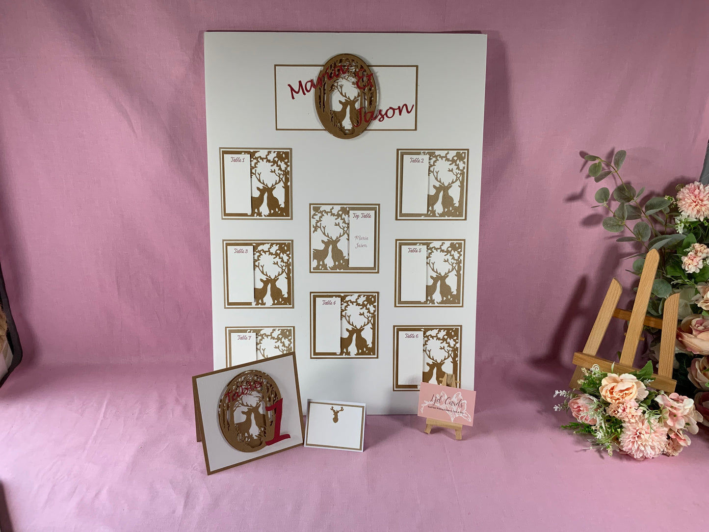 Woodland Stag Wedding Table Plan -available in A3 & A2 sizes