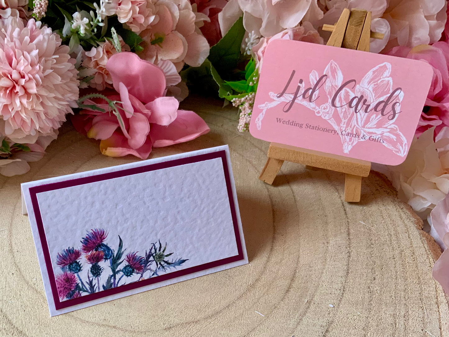 Scottish Thistle Wedding Guest Place cards - available blank or personalised