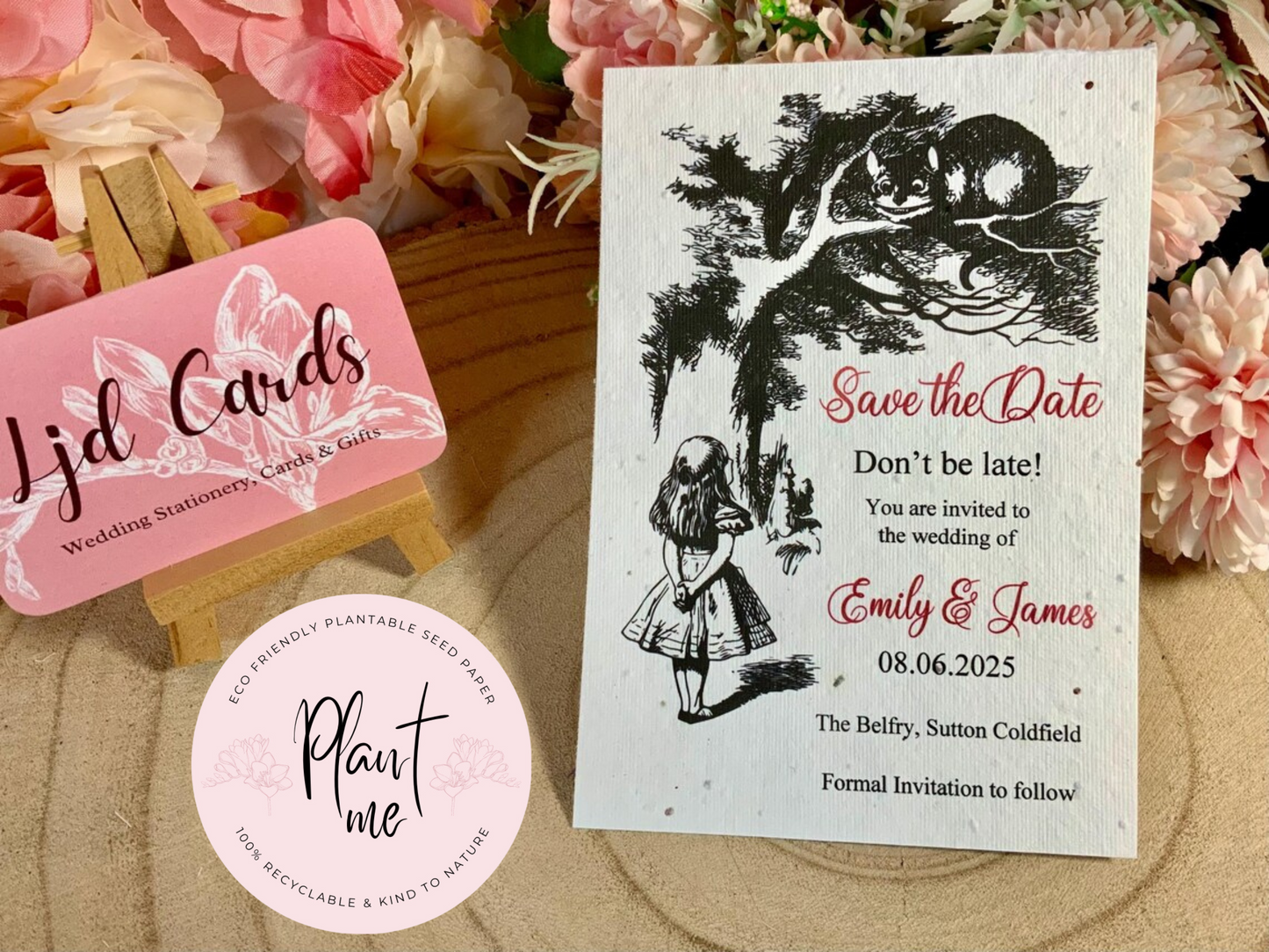 Alice in Wonderland Budget Friendly Wedding Save the Dates ~ fully personalised