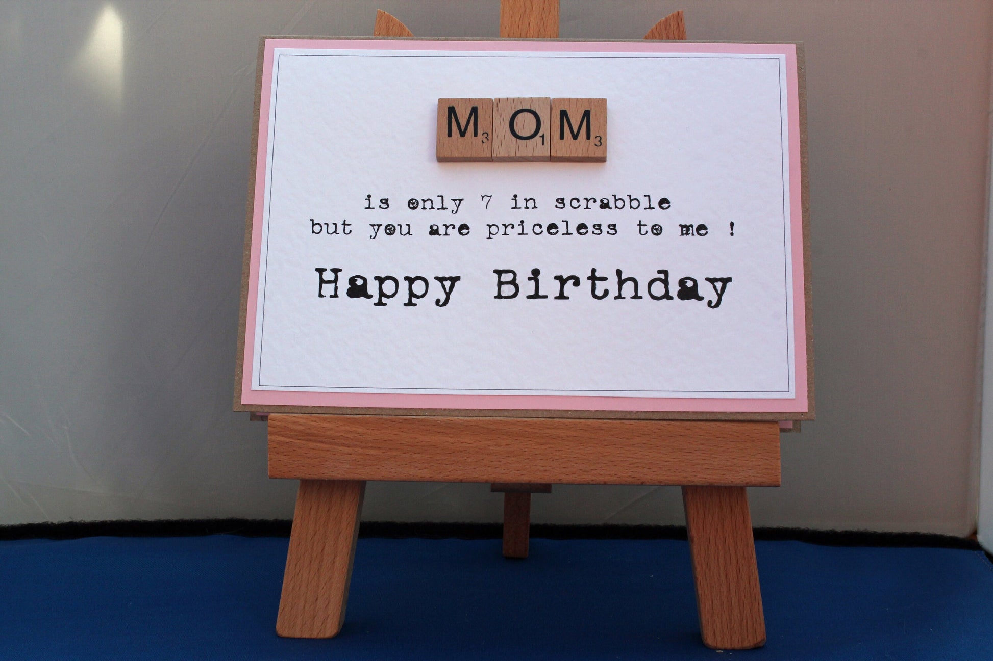 Mom birthday card, happy birthday card, mum, for mother, handmade birthday card for her, scrabble card, personalised mum birthday card, uk Active