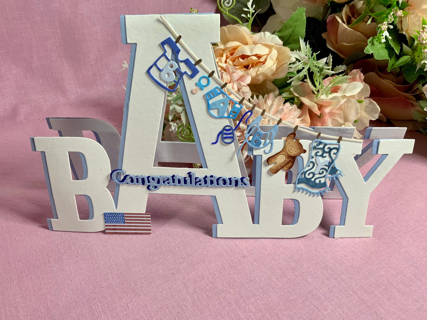 Baby boy baby card, Congratulations new baby boy card, welcome baby boy card, new baby boy, grandson, nephew, brother, handmade, keepsake