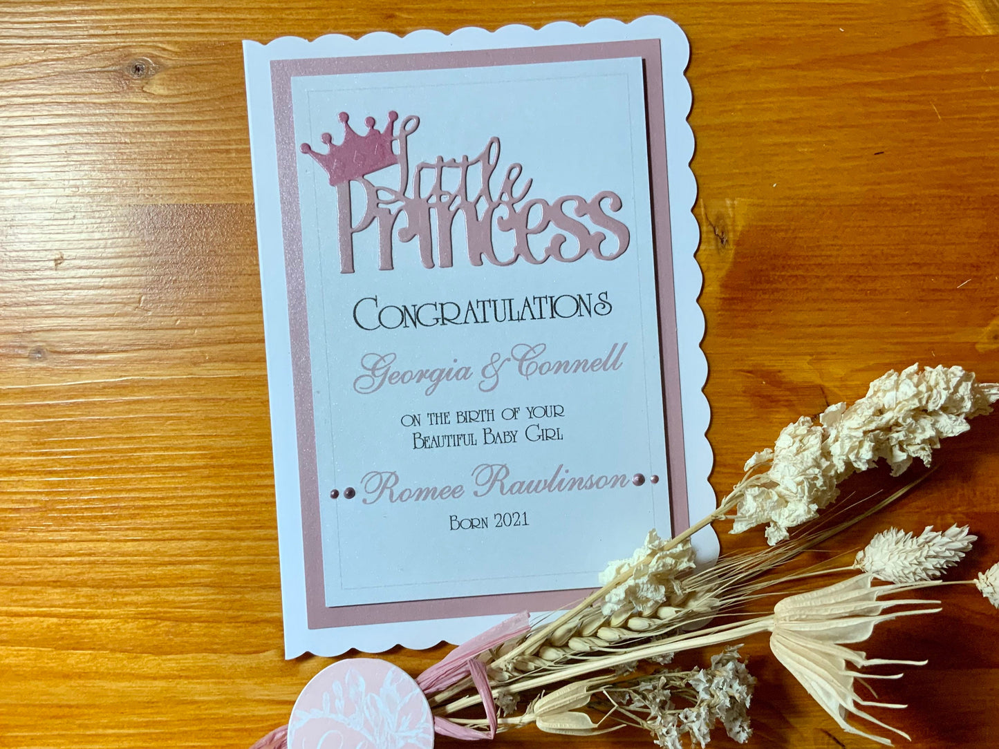 Personalised Congratulations on your baby girl Card ~ Little Princess