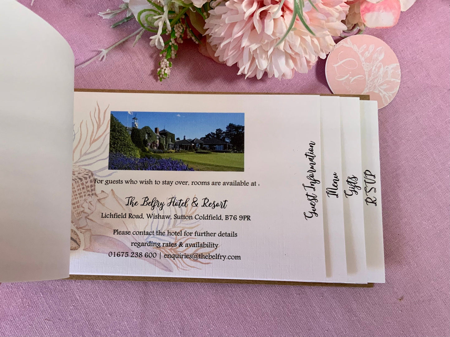 Seashell Cheque Book Style Wedding Invitations ~ perfect for destination weddings