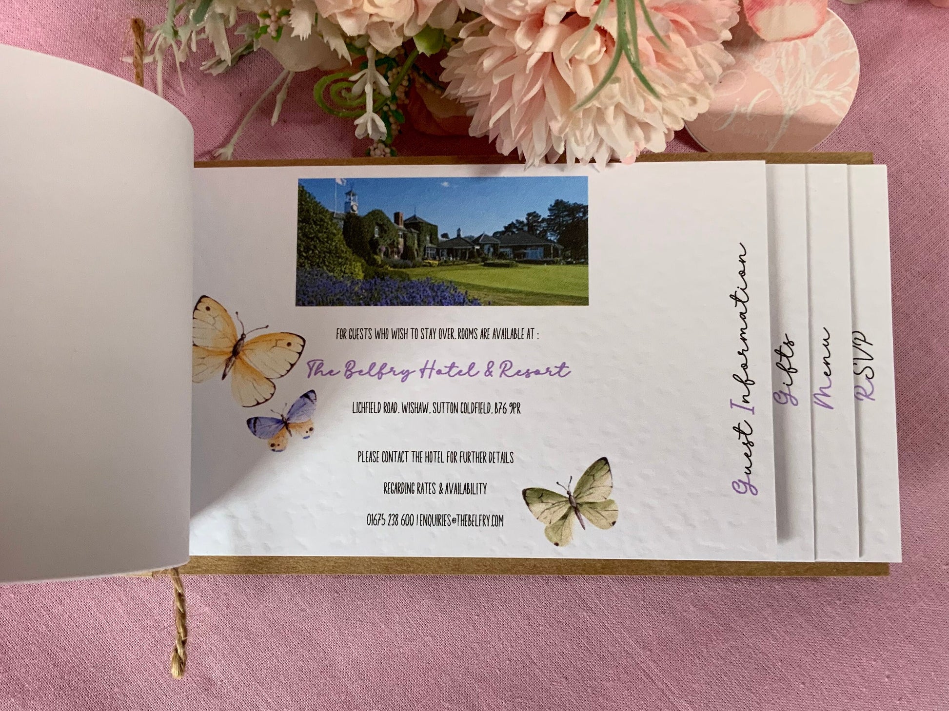 Butterfly Wedding Invitation, spring wedding invite, cheque book invitation, rustic wedding invitations, summer wedding, nature, butterflies