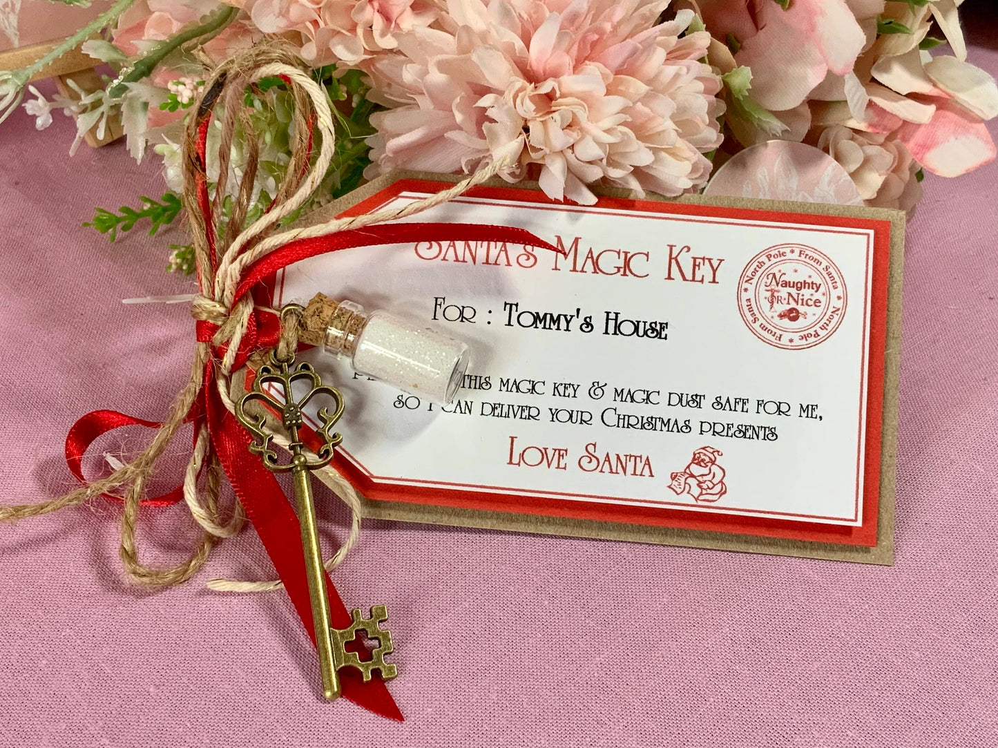 Personalised Santa's Magic Key with magic dust ~ perfect stocking filler, Christmas Eve box