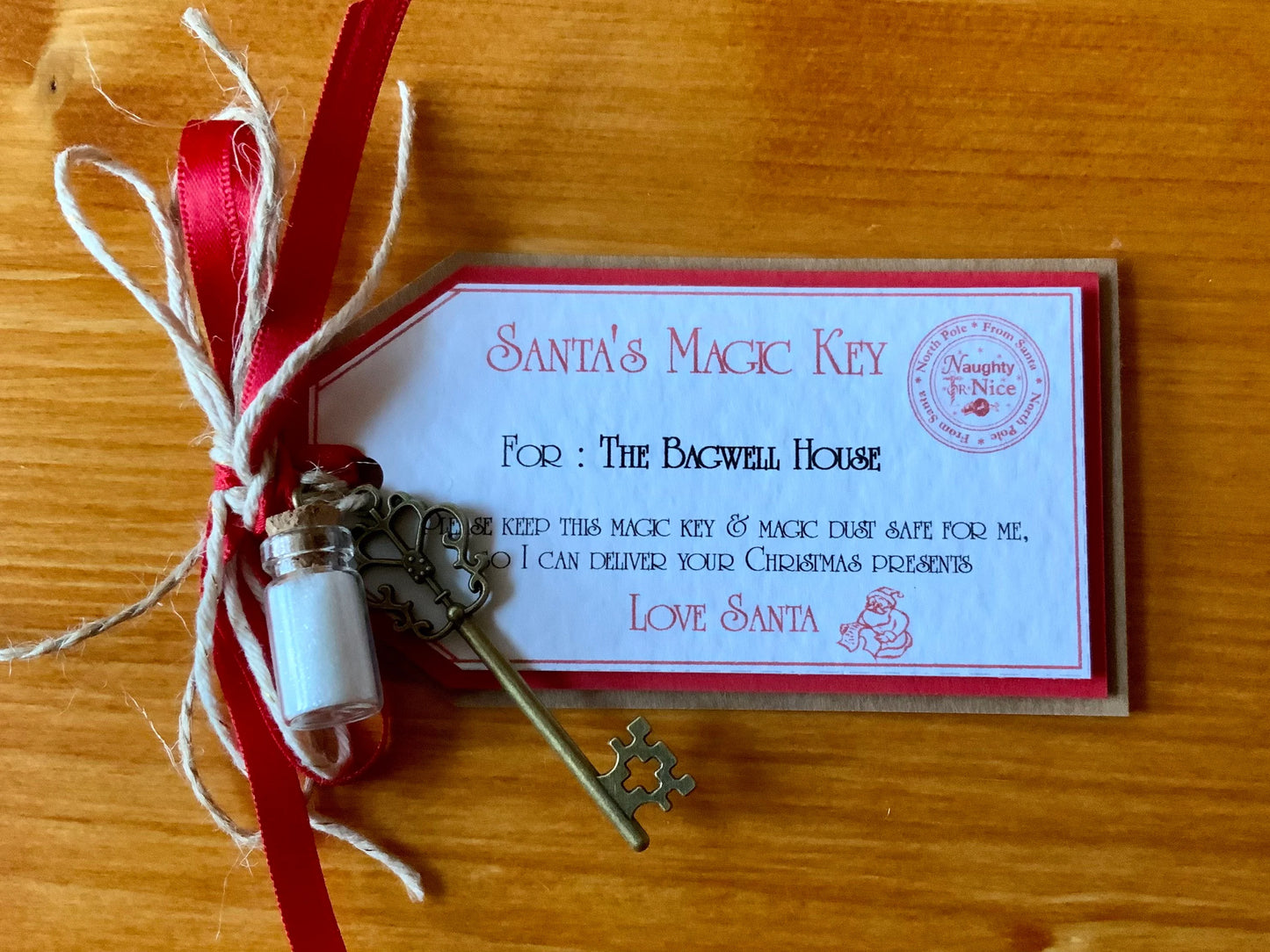 Personalised Santa's Magic Key with magic dust ~ perfect stocking filler, Christmas Eve box