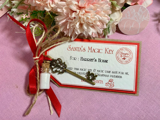 Personalised Santa's Magic Key with magic dust ~ perfect stocking filler, Christmas Eve box